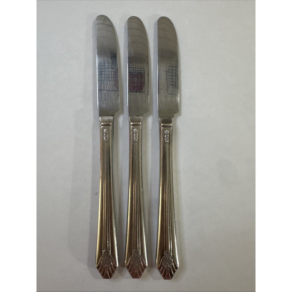 3 Grille Knives - Imperial - International Silverplate Wm Rogers Silverware 8.5”